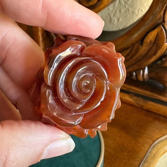 Set of 3 pendants.  Carnelian Rose.  Agate Butterfly. Green Aventurine Flower - Picture 6 of 10